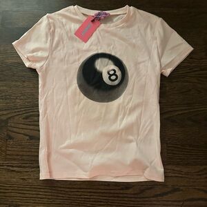 Edikted Pink and White magic Ball T shirt